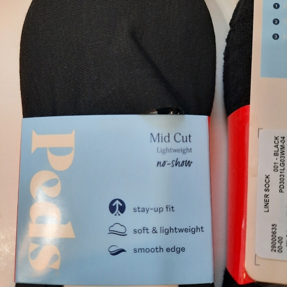 NWT Black Mid Cut No Show Socks PEDS 8-12 - Picture 3 of 5